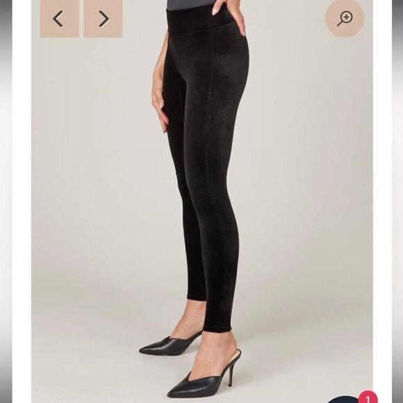 NWOT Spanx Black Velvet Leggings - Picture 2 of 9